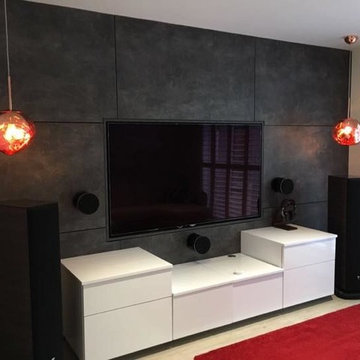 White on Black, Asian-Style Bespoke TV Unit