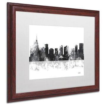 Watson 'Orlando Florida Skyline BG-1' Art, Wood Frame, 16"x20", White Matte