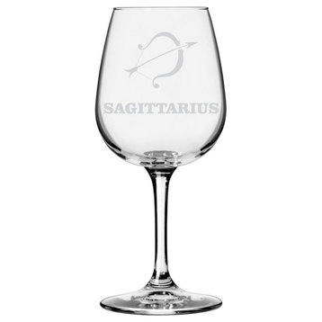 Zodiac Sign Etched All Purpose 12.75oz. Libbey Wine Glass, Sagittarius