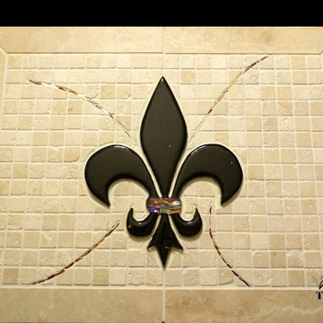 Fleur de Lis Kitchen Backsplash Mural