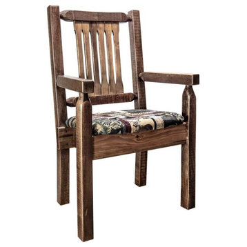 Montana Woodworks Homestead Transitional Wood Captain's Chair in Brown