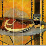 Picture-Tiles.com - Paul Gauguin Still Life Painting Ceramic Tile Mural #13, 25.5"x21.25" - Mural Title: The Ham
