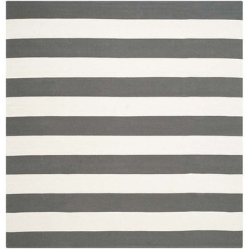 Safavieh Montauk Mtk712G Striped Rug, Grey/Ivory, 8'0"x8'0" Square