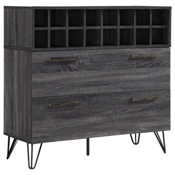 GDF Studio Annabelle Mid Century Finished Faux Wood Wine and Bar Cabinet, Sonoma