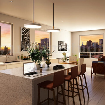 Decorative Kitchen Interior Design Rendering Service by Architectural Studio