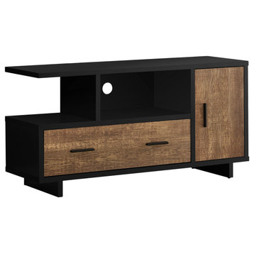 Tv Stand, 48 Inch, Console, Drawers, Living Room, Bedroom, Laminate, Black