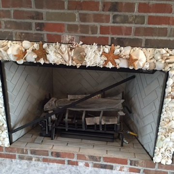 Shell Encrusted Fireplace Surround - Mantoloking, NJ