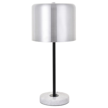 Elegant Lighting LD4075T10BN Exemplar Lamp Brushed Nickel And Black And White