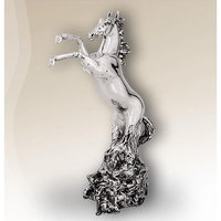 Silver Plated Rearing Horse Sculpture 8006