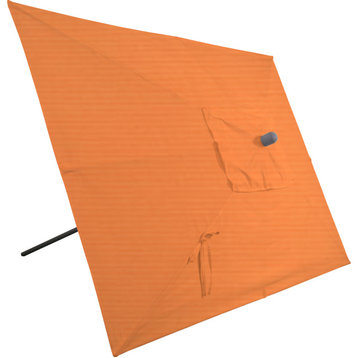 10'x6.5' Rectangular Auto Tilt Market Umbrella, Grey Frame, Sunbrella, Tuscan
