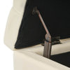 GDF Studio Ottilie Contemporary Button-Tufted Storage Ottoman Bench, Ivory/Dark Brown