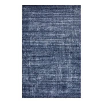 Harbor Contemporary Solid Hand Loomed Area Rug, Denim, 9x12'