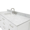 Ariel Bristol 61" Rectangle Sink Bath Vanity, White, 0.75" Carrara Marble