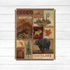 Laural Home Lodge Collage Woven Throw with Fringe Edge, 50" X 60"