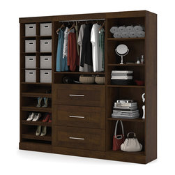 Pur by Bestar 86" Classic Kit in Chocolate - Closet Organizers