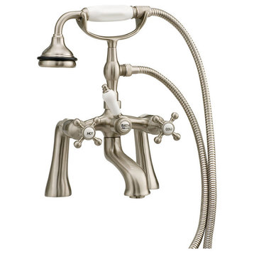 Cheviot Products 5100 Series Offset Deck-Mount Tub Filler, Brushed Nickel