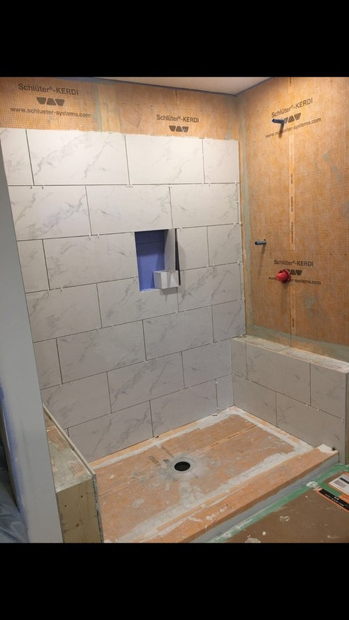 Does My Marble Shower Tile Look Wet, Do You Tile A Shower Floor Or Wall First