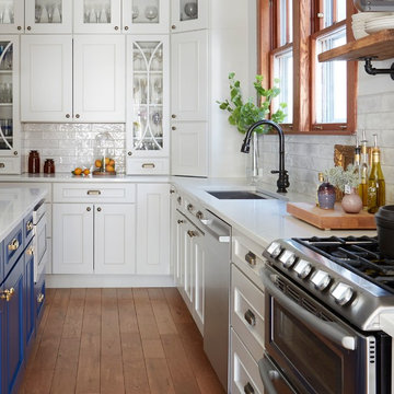 Blue and Gray Traditional Kitchen