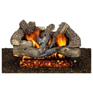 16 Birch Ceramic Fireplace Gas Logs 5 Piece Set Rustic Fireplace Accessories By Ethanol Fireplaces Houzz