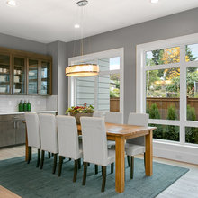 mixed wood in dining room