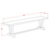 V-Style 15X60, Dining Bench With Wirebrushed Black Leg And Cement Top Finish
