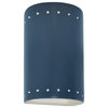 ADA Small Cylinder Perfs Outdoor Wall Sconce, Closed, Midnight Sky, White, E26