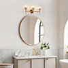 LNC Modern Contemporary 3-Light Polished Gold Bathroom Vanity Light