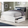 AFI Richmond Solid Wood Queen Bed and Footboard with Storage Drawers in White