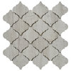 12"x10.5" Marble Mosaic Tile, LanternCollection, White Oak, Arabesque, Polished