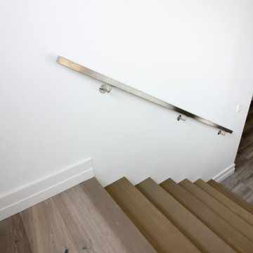 75_Modern Stairway: White Oak & Stainless Steel Balustrade, McLean VA 22101