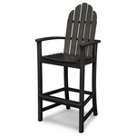 Polywood - Polywood Classic Adirondack Bar Chair, Black - The classic Adirondack design moves to new heights with this comfortable bar height chair. POLYWOOD furniture is constructed of solid POLYWOOD lumber that's available in a variety of attractive, fade-resistant colors. It won't splinter, crack, chip, peel or rot and it never needs to be painted, stained or waterproofed. It's also designed to withstand nature's elements as well as to resist stains, corrosive substances, salt spray and other environmental stresses. Best of all, POLYWOOD furniture is made in the USA and backed by a 20-year warranty.