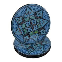 Le Souk Ceramique - Stoneware Dinner Plates, Set of 4, Sabrine Design - Dinner Plates