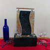 Bending Slate Tabletop Water Fountain With LED Light, 17"