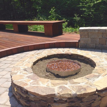 Modern Deck and Stone Fire pit