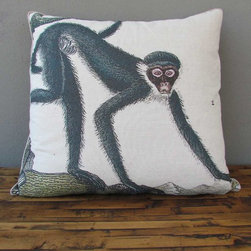 monkey natural history euro - Decorative Pillows