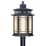 Livex Lighting - Livex Lighting 2398-07 Mirror Lake - 1 Light Outdoor Post Top Lantern - Shade Included: YesMirror Lake 1 Light  Bronze Tiffany Art G *UL Approved: YES Energy Star Qualified: n/a ADA Certified: n/a  *Number of Lights: 1-*Wattage:150w Medium Base bulb(s) *Bulb Included:No *Bulb Type:Medium Base *Finish Type:Bronze