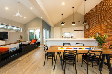 Photo of a contemporary home design in Melbourne.