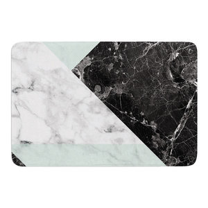 17 x 24 Kess InHouse Kess Original Celtic-Texture Green White Memory Foam Bath Mat