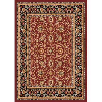 Yazd 2803-390 Area Rug, Red And Black, 2'x7'7" Runner