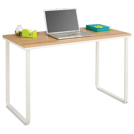 Steel Workstation, 47-1/4"x24"x28-3/4", Beech/White