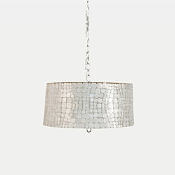 Worlds Away Capiz Shell Drum Pendant - Croc Small - Pendant Lighting