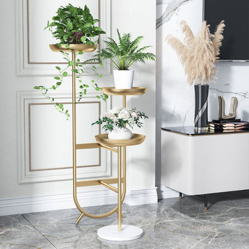Luxury Golden Plant Stand for Indoor Porch, Living Room, Balcony, Gold