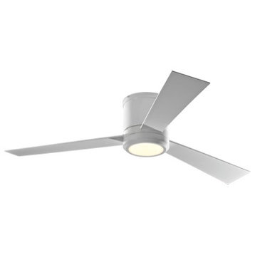 3CLYR52D-V1 Clarity 52" Ceiling Fan, Brushed Steel, Matte Whit
