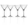 Fleur De Lis Martini Glass 10 Ounce, Set of 4 Glasses