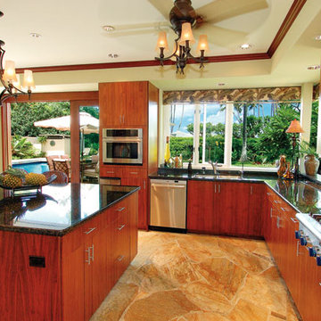 Open plan kitchen in Hawaii