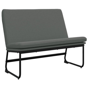 vidaXL Loveseat Upholstered Loveseat Bench for Living Room Dark Gray Fabric