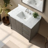 Bath Vanity, Sink, Engineered Marble Top, Driftwood Gray, 42"
