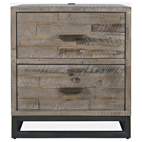 East Hampton Modern Coastal 25 Distressed Solid Wood Nightstand