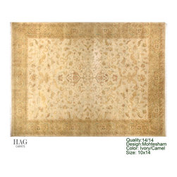 H.A.G. Hand Knotted Carpet 14/14 Quality Ivory/Camel - Floor Rugs