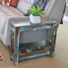 Heavily Distressed Blue Combo Side Table